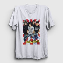 Presmono Unisex Beyaz Poster Kaulitz Tokio Hotel T-Shirt