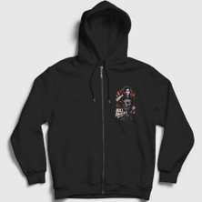 Presmono Unisex Siyah Bill Kaulitz Tokio Hotel Fermuarlı Kapüşonlu Sweatshirt