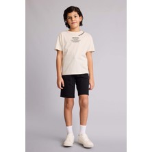 DeFacto Regular Fit Sweatshirt Kumaşı Şort Erkek Çocuk B5867A826SM