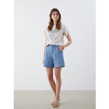 Lc Waikiki Yeni Sezon Bermuda Fit Kadın Jean Şort
