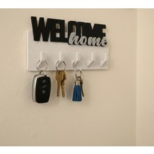 Plywoody Toys and More Anahtalık Askısı Welcome Home Yazılı Düzenleyici Duvar Askısı