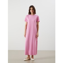 Lc Waikiki Yeni Sezon Bisiklet Yaka Yırtmaçlı Elbise