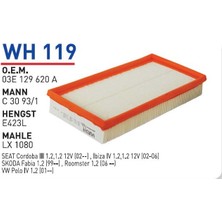 Wunder Filter Seat Skoda Uyumlu Hava Filtresi Wh 119