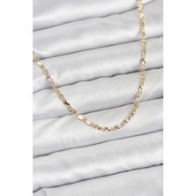 Skygo cm 14K Gold Renk Lazerli Zincir Model Kadın Kolye