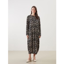 Lc Waikiki Yeni Sezon Bisiklet Yaka Desenli A Kesim Kadın Elbise