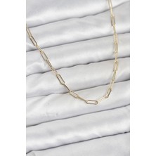 Skygo cm 14K Gold Renk Pirinç Ataç Zincir Kadın Kolye