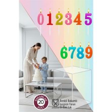 Renkli Rakamlı Doğum Günü Pastası Mum Seti - 20 Adet Premium Tasarım Mum -Marsilyan