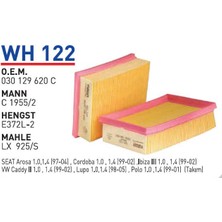 Wunder Filter Volkswagen Audı Skoda Seat Uyumlu Hava Filtresi Wh 122