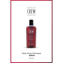 American Crew Daily Silver Shampoo 250 ml – Mor Şampuan | Sarı & Gri Saç Renk Dengeleyici | Erkeklere Özel