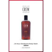 American Crew 24 Hour Deodorant Man Body Wash 450 ml– 24 Saat Etkili Erkek Duş Jeli | Kötü Koku Karşıtı Temizlik