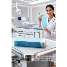 Sterilizasyon Poşeti 200 Adet - Otoklav Kendinden Yapışkanlı Medikal Poşet 9X26 cm -Marsilyan