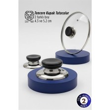 Marsilyan Bianca Serisi 2’li Paslanmaz Çelik Lüks Tencere Kapağı Tutucu Seti - 4.3 - 5.2 cm Universal -M