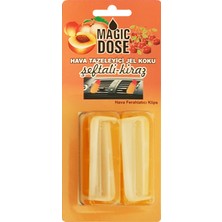 Magic Dose 2'li Hava Tazeleyici Jel Koku Şeftali Kiraz Klips ile 8-10 Gün Etkili Ferahlama