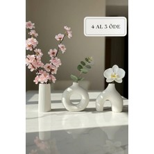 Zuri Design Bohem - Modern Beton Vazo 3’lü Set – Dekoratif Minimal Vazo