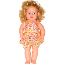 Erpa 60 cm Et Bebek Renkli Desenli Elbise ile Türkçe Konuşan Kız Çocuk Oyuncağı