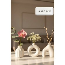 Zuri Design Bohem - Modern Beton Biblo 3’lü Set – Dekoratif Minimal Biblo