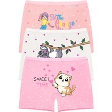 Öts Kız Çocuk Boxer 3'lü (%96 Pamuk - %4 Elastan)