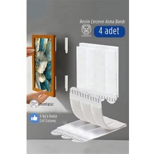 Ieg™ Güçlü Resim Çerçeve Asma Bandı 4'lü Set - 6kg Taşıma Kapasiteli Duvar Delmeyen Cırt