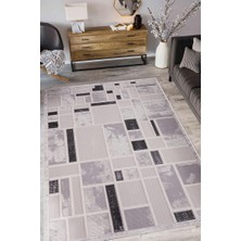 Alpina Home Nova Krem Gri Yumuşak Doku Salon Oturma Odası Mutfak Çocuk Odası Halısı