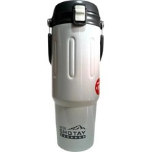 Shotay ST-8168 Çift Kullanım Pipetli/rahat Içim Gri 900ML Çelik Termos