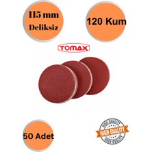 Tomax 50 Adet 120 Kum Deliksiz 115 mm Cırt Zımpara Kağıdı El Zımparaları Avuç Içi Spiral Taşlamalı