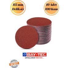 Baytec 10 Adet 100 Kum Deliksiz 115 mm Cırt Zımpara Kağıdı El Zımparaları Avuç Içi Spiral Taşlama