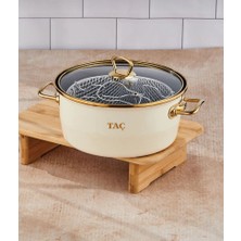 Taç Kızartma Tenceresi Emaye 22 cm 4 Litre