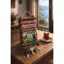 Seymen Bıçakçılık Karadeniz Temalı El Yapımı Ahşap Anahtarlık Askısı | Duvar Tipi Dekoratif Anahtar Tutucu, Otantik Ev & Ofis Dekoru