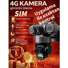 6mp Sım 4 Kameralı Ağ Güvenlik Kamerası - 4K Ptz Gece Görüş, Kişi Takibi, Uzak Izleme, Çift Yönlü Ses ve Alarm