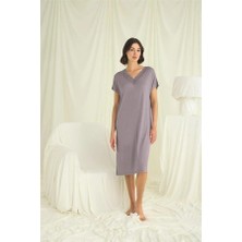 Amora Secret Özel Tasarım  Yakası Dantelli Kısa Kollu Gecelik