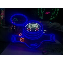 Neonled Su Saati Sayaç Neon LED Dizayn Figür (100X80 Cm) (Sıhhi Tesisat Neon Konsept)