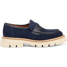 Tergan Lacivert Hakiki Süet Deri Erkek Loafer - E25I1AY57171-D44