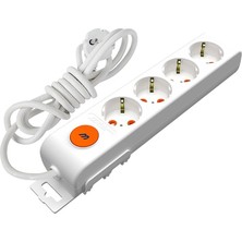 Mutlusan Ri-Tech 4lü Anahtarlı Topraklı Grup Priz 2m 001 175 420002 02 00