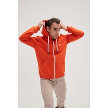 Bad Bear Even Full-Zip Hoodie Turuncu Fermuarlı Kapüşonlu Erkek Sweatshirt