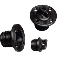 Nuova Rade Drain Socket W/4-Holes W/plug, Round Ø43MM, Black