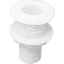 Thru-Hull W/fl.flange 1 1/2", W/hose Barb Ø40MM,WHITE
