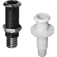 Thru-Hull W/st.flange, 7/8",w/hose Barb Ø25MM,WHITE