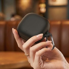 Caseonn Anker Soundcore Liberty 4 Kılıf Askı Aparatlı Mat Silikon Siyah