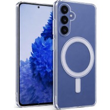 Vissona Samsung Galaxy S25 Fe Uyumlu Kamera Korumalı Magsafe Wireless Şarj Özellikli Lüks Şeffaf Silikon Telefon Kılıfı