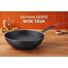 Net Çelik Safran Serisi Endüstriyel Wok Tava 24 cm