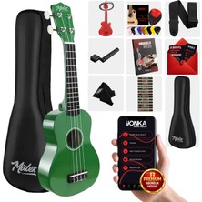 Midex UKX-901GR Yeşil Soprano Ukulele (Askı Çanta Metod Pena)