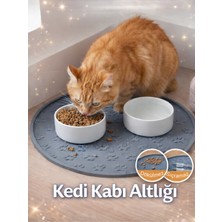 Beylini Kedi Köpek Mama Kabı Altlığı Kaymaz Su Geçirmez Beslenme Paspası Kolay Temizlenir Mama Su Altlığı