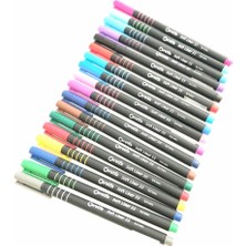 Caretta Softliner 0.4mm 18 Renk Bardaklı Set Kalemler Parlak ve Canlı Renkler ile
