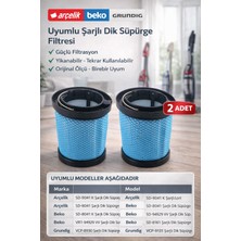 Arçelik Sd 8041 K Şarjlı Süpürge Motor Filtresi 2 Adet