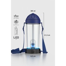 Renga Cosmo Astronot Figürlü LED Işıklı 385 ml Pipetli Askılı Tritan Çocuk Matara 912148 Mavi