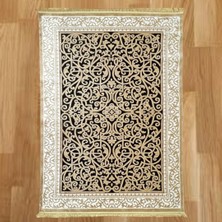 Mevlana Bazaar Osmanlı Çiçek Desenli 200 x 300 Makine Yün Halı Siyah