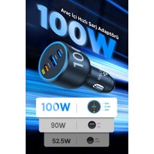 Kensa 100W PD Araç İçi Hızlı Şarj Başlığı | 3 Çıkışlı Akıllı Güç Dağıtımı | Type-C & USB-A