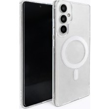 Vissona Samsung Galaxy S26 Uyumlu Kamera Korumalı Magsafe Wireless Şarj Özellikli Lüks Şeffaf Silikon Telefon Kılıfı