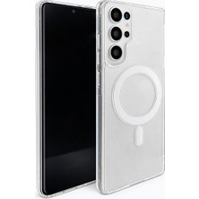 Vissona Samsung Galaxy S26 Ultra Uyumlu Kamera Korumalı Magsafe Wireless Şarj Özellikli Lüks Şeffaf Silikon Telefon Kılıfı