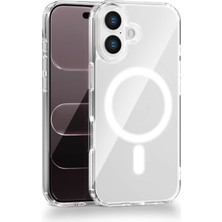 Vissona iPhone 16 Plus Uyumlu Kamera Korumalı Magsafe Wireless Şarj Özellikli Lüks Şeffaf Silikon Telefon Kılıfı